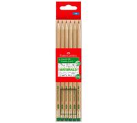Faber-Castell Matite grafite Natural Eraser Tip HB – 6 pezzi