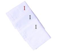 HB, fazzoletto da uomo con iniziale monogrammata, confezione da 3 pezzi, in puro cotone ricamato, misura king size, bianco, set regalo, I, 18inch X 18inch
