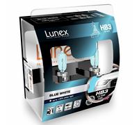 2x HB3 9005 Lunex Blue White 3700K 65W 12V 9005 Lampadine Faro P20d Hard Case