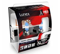2x HB3 Lunex NIGHT VISION 3600K 65W 12V Lampadine Faro Alogene P20d Hard Case