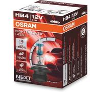 OSRAM NIGHT BREAKER LASER HB4, +150% di luce in , lampada alogena per fari, 9006NL, 12V, scatola pieghevole (1 lampada)