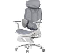 Hbada E3 Ultra Sedia Ufficio e Scrivania Ergonomica Grandi Dimensioni, con Supporto Lombare Dinamico a 3 Zone, Braccioli Meccanici 360°, Testiera Regolabile 4D, Alluminio e Mesh Premium, Grigio