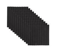 Hbaebdoo 12 Pezzi Acustici Neri Insonorizzazione Schiuma Piastrelle Acustiche Studio Angoli 2,5 X 30 X 30 Cm