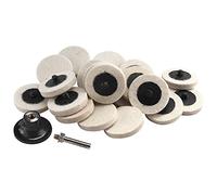 Hbaebdoo 20 Pz 2 "Tessuto In Lana Artificiale Compressa Qc Disco Lucidatura Pads Ruote 1 Pz 2 "Disc Pad Holder 1/4" Perfetto per Lucidatura E Lucidatura