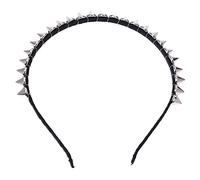 Hbaebdoo Cerchietto per capelli in metallo argentato, stile punk