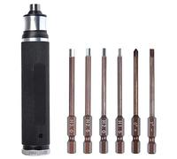 Hbaebdoo Kit di strumenti di riparazione 6 in 1 cacciaviti da 1,5 mm, 2,0 mm, 2,5 mm, 3,0 mm, set di cacciaviti esagonali all-in-one per drone RC FPV