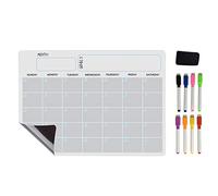 Hbaebdoo Lavagna magnetica A3 cancellabile a secco, calendario, set lavagna bianca settimanale per frigorifero frigorifero cucina casa 43,2 x 30,5 cm