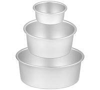 Hbaebdoo Set di teglie rotonde per torte in alluminio e a prova di perdite, perfette per torte a livello