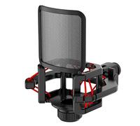 Hbaebdoo Supporto Antiurto per Microfono con Filtro Antivento per Microfono Ridurre Il Rumore Schermo, Anti-Vibrazione, Installazione Facile, Rosso