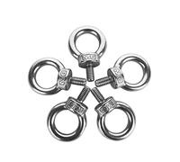 HBALDTEDC Bullone a Occhiello con Spalla di Sollevamento, Bulloni ad Occhiello for Sollevamento Marino in Acciaio Inossidabile DIN580 304, Misure Multiple, Confezione da 26(M5 5pcs)