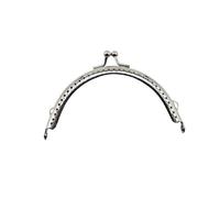 HBALDTEDC Telaio per borsa in metallo, 1 pz 6,5/8,5/10,5/12,5/15,5 cm argento lucido semicerchio base chiusura a bacio fai da te accessori for borse chiusura a bacio(10.5cm)