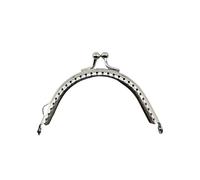 HBALDTEDC Telaio per borsa in metallo, 1 pz 6,5/8,5/10,5/12,5/15,5 cm argento lucido semicerchio base chiusura a bacio fai da te accessori for borse chiusura a bacio(8.5cm)