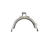 HBALDTEDC Telaio per borsa in metallo, 1 pz 6,5/8,5/10,5/12,5/15,5 cm argento lucido semicerchio base chiusura a bacio fai da te accessori for borse chiusura a bacio(6.5cm)
