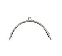 HBALDTEDC Telaio per borsa in metallo, 1 pz 6,5/8,5/10,5/12,5/15,5 cm argento lucido semicerchio base chiusura a bacio fai da te accessori for borse chiusura a bacio(12.5cm)