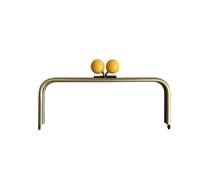 HBALDTEDC Telaio per borsa in metallo, 22 o 24 cm Kiss Lock bronzo antico grande palla fermagli borsa accessori portafoglio parti in plastica color caramella chiusura a bacio Lockv(Yellow,24x9cm)
