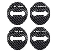 HBANMK 4 Pezzi Coperchio della Serratura della Portiera Dell'Auto per Mitsubishi Lancer, Copertura Serratura Portiera Acciaio Inossidabile, Copri Serrature Portiere,E Carbon Fiber