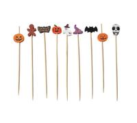 Hbbgdiy 100 Bastoncini di Frutta USA e Getta in bambù per Cocktail, graziose Decorazioni di Halloween per Cocktail, Feste, Frutta, Zucca