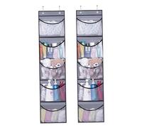 Hbbgdiy 2 pezzi Over the Door Organizer 51.2x12.8 pollici, organizzatore sospeso con tasche e ganci a rete, deposito per armadio per camera da letto, bagno, vestiti e accessori