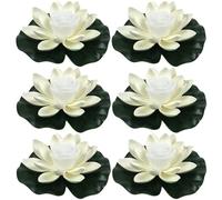 Hbbgdiy 6 pezzi da 6 pezzi da 7 pollici a LED LED LOUS POND LAW, Lampade a fiori Eva 3D per piscina esterna, stagno da giardino e decorazione del patio