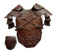 Hbbgdiy Armatura da Cavaliere Medievale in Pelle PU, Armatura pettorale Regolabile per Uomo, Costume Vichingo per Festa di Halloween e Cosplay
