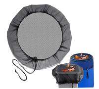 Hbbgdiy Coperchio a Maglie della Botte di Pioggia Resistente alla Lacrime da 24 ″ con Schermo con Coulisse, Stabile per Tenere Fuori Foglie e detriti