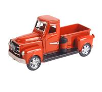 Hbbgdiy Decorazione per Camion Vecchio, camioncino in Metallo da Fattoria, Giocattolo Rosso in Ferro, Decorazione per Auto Modello Vintage per scrivania, libreria, bomboniere per Feste di Natale