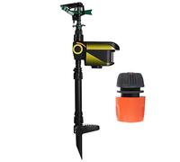 Hbbgdiy Deterrente Animale per irrigatore attivato dal Movimento Solare, irrigatore di sensori a 120 ° con connettore, Spray Repellente per Gatti Staccabile per Cortile, Prato e Fattoria