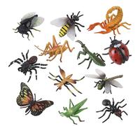 Hbbgdiy Fake Bugs, 12PCS Colorful Assorted Play Bug Insects Toys Realistic Plastic Bug Toys for Kids Themed Party Favors Birthday Gifts Goody Bag Filler