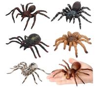 Hbbgdiy Figure di Animali realistici, 6 Pezzi di Finto Ragno tarantola Giocattolo, Modelli di Azione, Ragno Realistico educativo per Ragazzi e Ragazze, Articoli per Feste di Halloween.