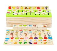 Hbbgdiy Giocattolo per ordinare, Giocattoli Montessori in Legno con Forme Colorate, Giochi di ordinamento in Legno di 8 Tipi, Giocattoli sensoriali educativi per Ragazze e Ragazzi