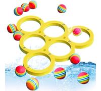 Hbbgdiy Giochi in Piscina con punteggio per Adulti, Giocattoli in Piscina Galleggiante Eva con 12 Palline da Lancio Colorate per la Parte del Nuoto
