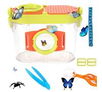 Hbbgdiy Kit Cattura Insetti per Bambini con Lente d'Ingrandimento, pinzetta, raccogli Insetti, Modello e Tracolla, Kit educativo con Farfalle, Giocattoli da Esterno per Bambini
