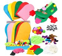 Hbbgdiy Kit per la creazione di burattini a Mano, 6 Pezzi di Simpatici e coloratissimi Animali dei Cartoni Animati, Kit di burattini in Feltro Fai da Te, educativo, Gioco di Ruolo, Regalo