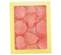 Hbbgdiy Mini stampi per torta Set di 8 stampi per torta con motivo a tema natalizio con pressa per impasto per feste di compleanno, dolcetti natalizi del Ringraziamento