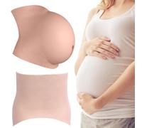 Hbbgdiy Pancia Finta per Gravidanza, realistica, 6-8 Mesi, Pancia Finta per Gravidanza, Artificiale in Silicone, Morbida al Tatto, indossabile, Body per spettacoli di maternità per attori.