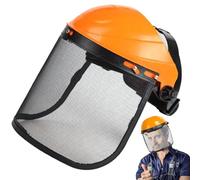 Hbbgdiy Scudo del viso per l'erbaccia che colpisce la protezione per la sicurezza della maglia a faccia piena regolabile con spuggente protezione protettiva per falciatura del giardinaggio del giardi