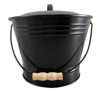 Hbbgdiy Secchio per Cenere Resistente al Fuoco Resistente con Coperchio Contenitore per Cenere per Camino in Ferro di capacità per Stufa a Legna, braciere da Esterno, Barbecue e Pulizia della CAS