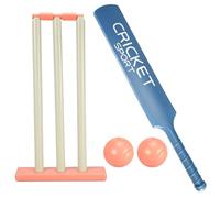 Hbbgdiy Set da Cricket per Bambini con Mazza da Cricket in ABS, ceppi da, 2 Palline, Gioco di interazione Genitore-Figlio per Giardino, Spiaggia, casa, Attrezzatura da