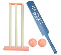 Hbbgdiy Set da Cricket per Bambini, Kit da Cricket con Mazza in ABS, ceppi, 2 Palline, Gioco di interazione Genitore-Figlio per Giardino, Spiaggia, casa, Attrezzatura da per Bambini dai 3 Anni in su