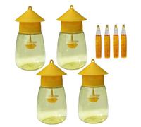 Hbbgdiy Set di 4 trappole per vespe da Appendere all'aperto, Trappola per Mosche della Frutta in plastica con attrattivo, Bottiglia Cattura calabroni per vasi di Fiori, balconi, Cortili, frutteti.