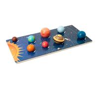 Hbbgdiy Sistema Solare per Bambini, Modello del Sistema Solare in Legno con Modelli di Pianeti in 3D e Scheda didattica, Giocattoli educativi del per Bambini dai 36 Mesi su