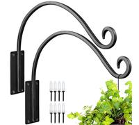 Hbbgdiy Staffe Porta Piante sospese a Parete in Ferro Resistente da 2 Pezzi, Ganci multifunzionali per mangiatoia per Uccelli, Cesto di Fiori, Lanterna e campanelli eolici