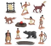 Hbbgdiy Statuette dei nativi Americani, Set di Statuette Decorative dei nativi Americani Powhatan, Set da 12 Pezzi per l'educazione storica Bambini, progetti scolastici, Decor