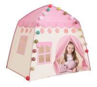 Hbbgdiy Tenda da Principessa, Tenda da Gioco in Tessuto Oxford da 51x39x51 Pollici, casetta da Gioco ventilata e Delicata sulla Pelle con per Porta e Finestra per 3-4 Bambini con Luce a Sfera