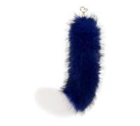 hbbhml Coda di gatto pelosa in finta pelliccia, con coda di gatto, volpe, Therian, portachiavi, code per costumi di Halloween, accessori cosplay, Blu e bianco., taglia unica