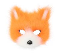 hbbhml Maschera da volpe e lupo, per Halloween, feste, cosplay, travestimenti, peluche, gatto, mezza faccia, carnevale, Natale