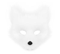 hbbhml Maschera da volpe e lupo, per Halloween, feste, cosplay, travestimenti, peluche, gatto, mezza faccia, carnevale, Natale