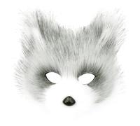 hbbhml Maschera da volpe e lupo, per Halloween, feste, cosplay, travestimenti, peluche, gatto, mezza faccia, carnevale, Natale