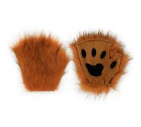 hbbhml Simpatici guanti da zampa di gatto, pelosi, senza dita, gattino, volpe, artiglio, animale, guanto artiglio animale, costume di Halloween, Natale, cosplay, Volpe, Taglia unica