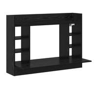 HBBMGYD Scrivania da parete in legno composito nero 105x48x75 cm con | Mobile pensile salvaspazio con finitura opaca, elegante per riporre libri e gadget, scrivania compatta per